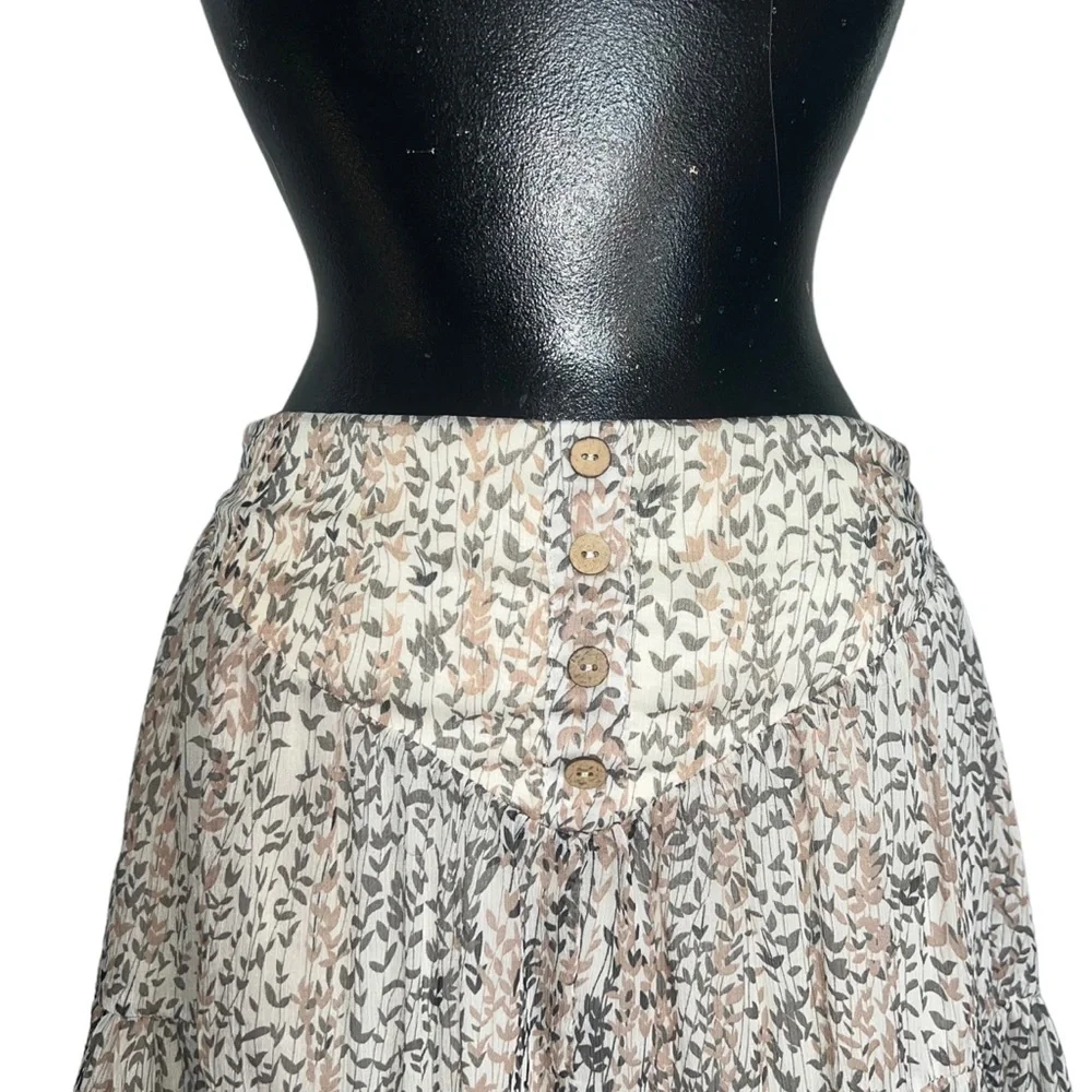 BY TOGETHER WOMEN'S IVORY FLORAL PRINT SKIRT - Picture 14 of 16